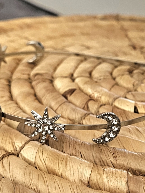 J Crew Silver and Crystal Studded Celestial Headband New! main image 4